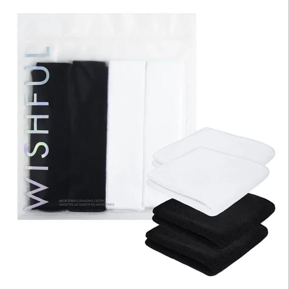 HUDA BEAUTY WISHFUL 4 Pack Microfiber Cleansing Cloths هدى بيوتي وش فل اقمشه للوجه