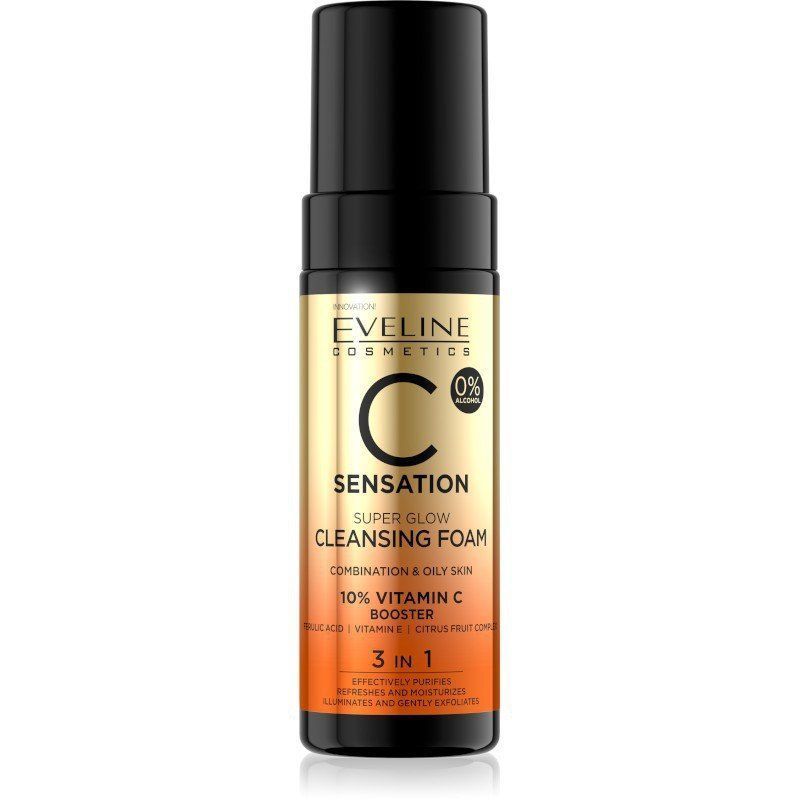 EVELINE Sensation Super Glow Cleansing Foamايفيلين  سينسيشن سوبر   غسول رغوي