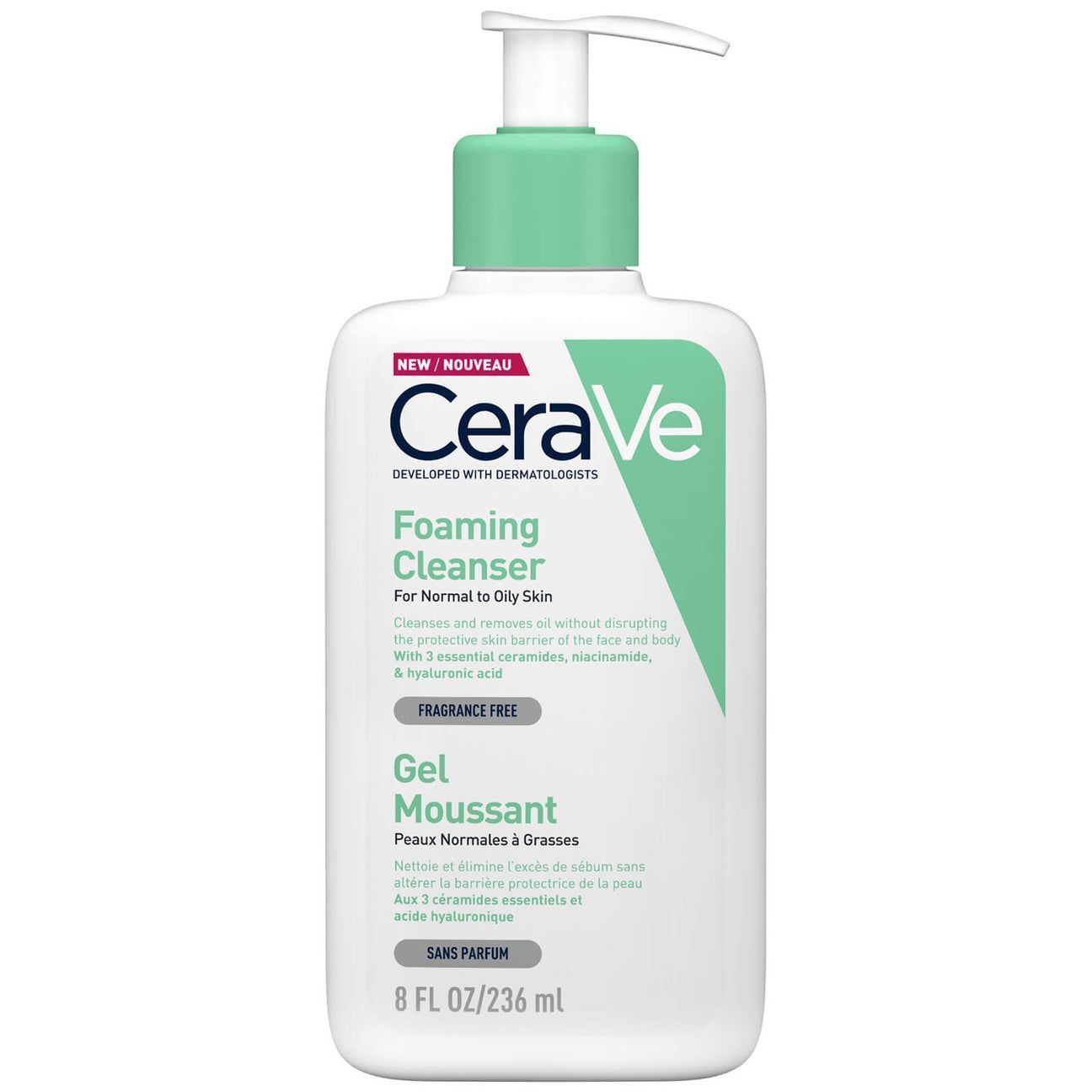Cerave  Foaming  facial cleanser for  normal oily skin 236 ml  سيرافي  غسول  للبشرة العادية والدهنية