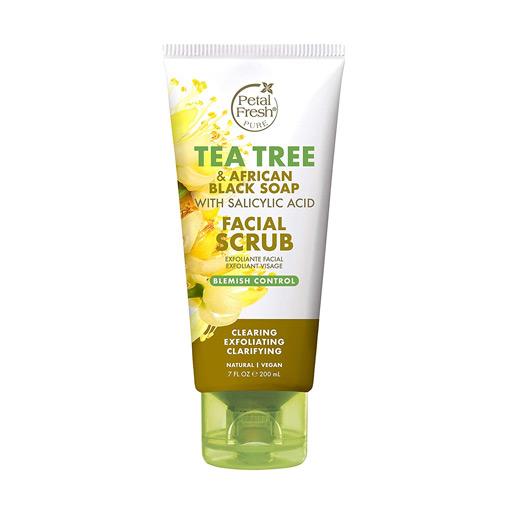 Petal Fresh  Tea Tree & African  Black Soap  facial scrub بيتل فريش  مقشر الشاي الأخضر والصابون الافريقي