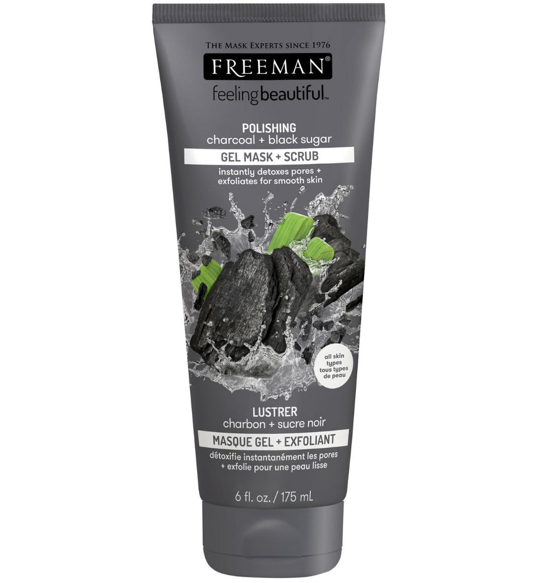 Freeman Polishing Charcoal & Black Sugar Gel Mask & Scrub فريمان  ماسك  ومقشر بالفحم