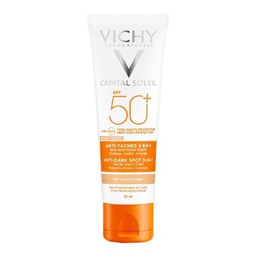 VICHY CAPITAL SOLEIL ANTI-DARK SPOT 3 IN 1 50 ML فيجي واقي حماية من الشمس انتي دارك سبوت