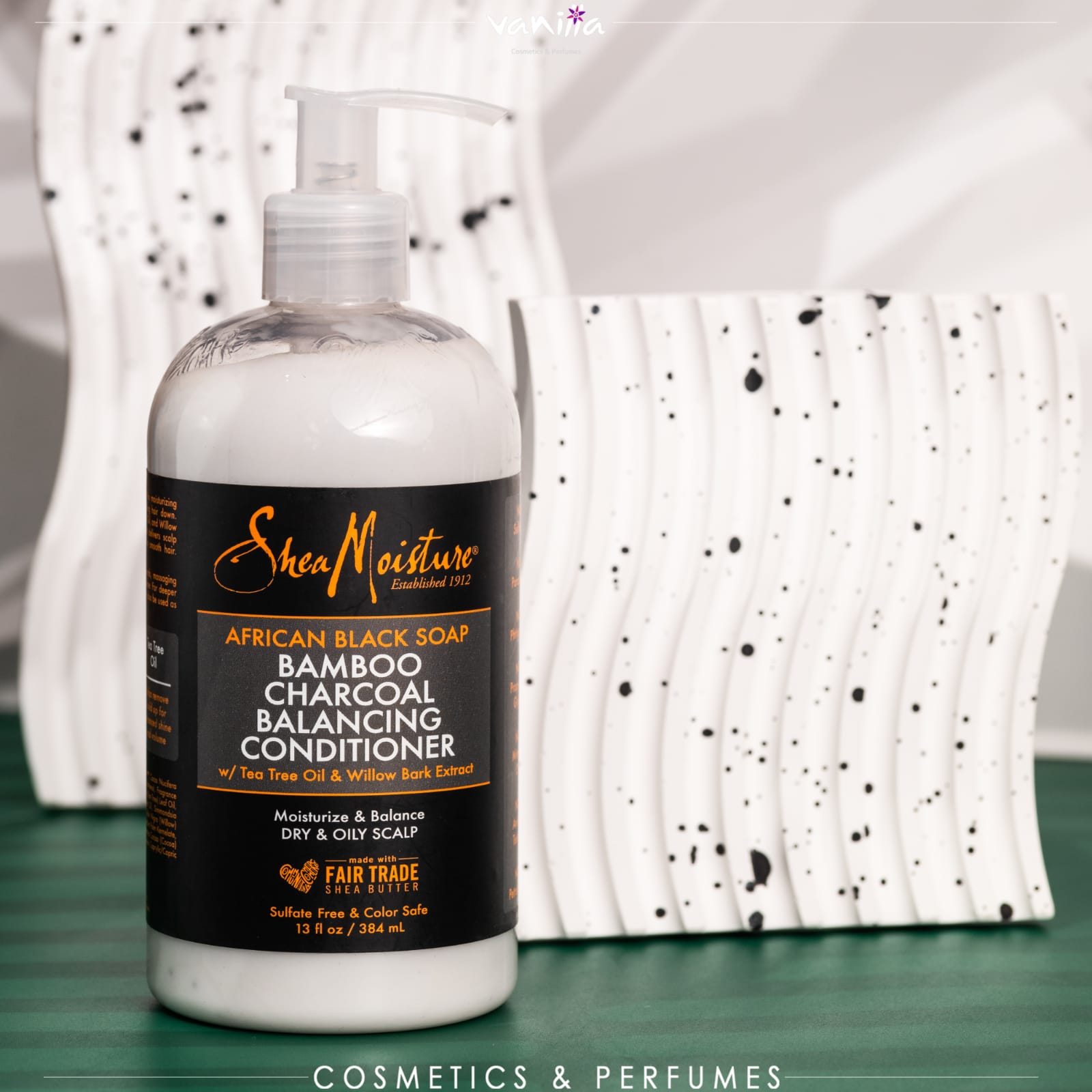 Shea moisture African Black Soap Bamboo Charcoal Conditioner شيا مويستر بلسم فحم البامبو بالصابون الأفريقي الأسود