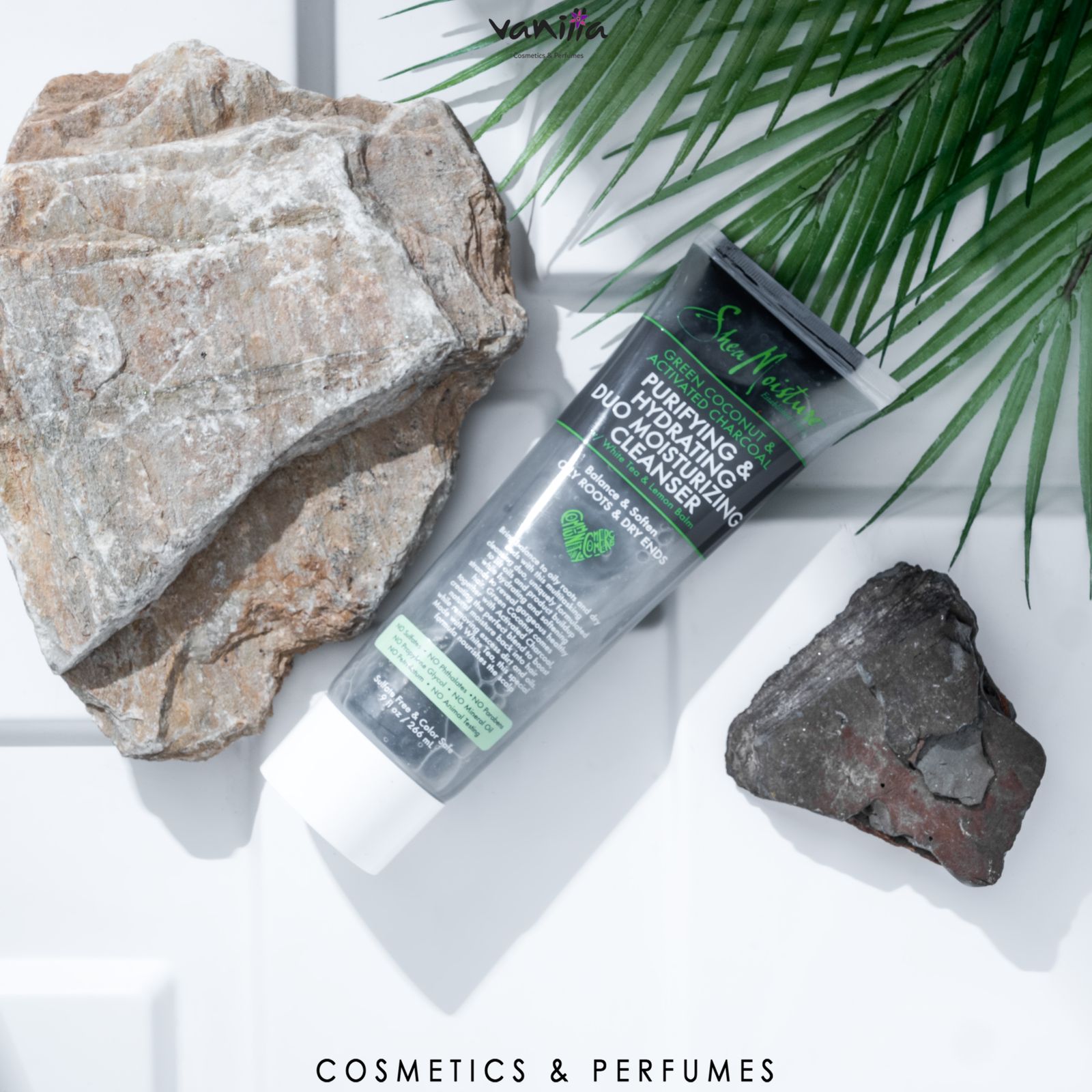 Shea Moisture Green Coconut & Activated Charcoal Purifying & Hydrating Duo Moisturizing Cleanser شيا مويستر منظف ومرطب بجوز الهند الاخضر والفحم