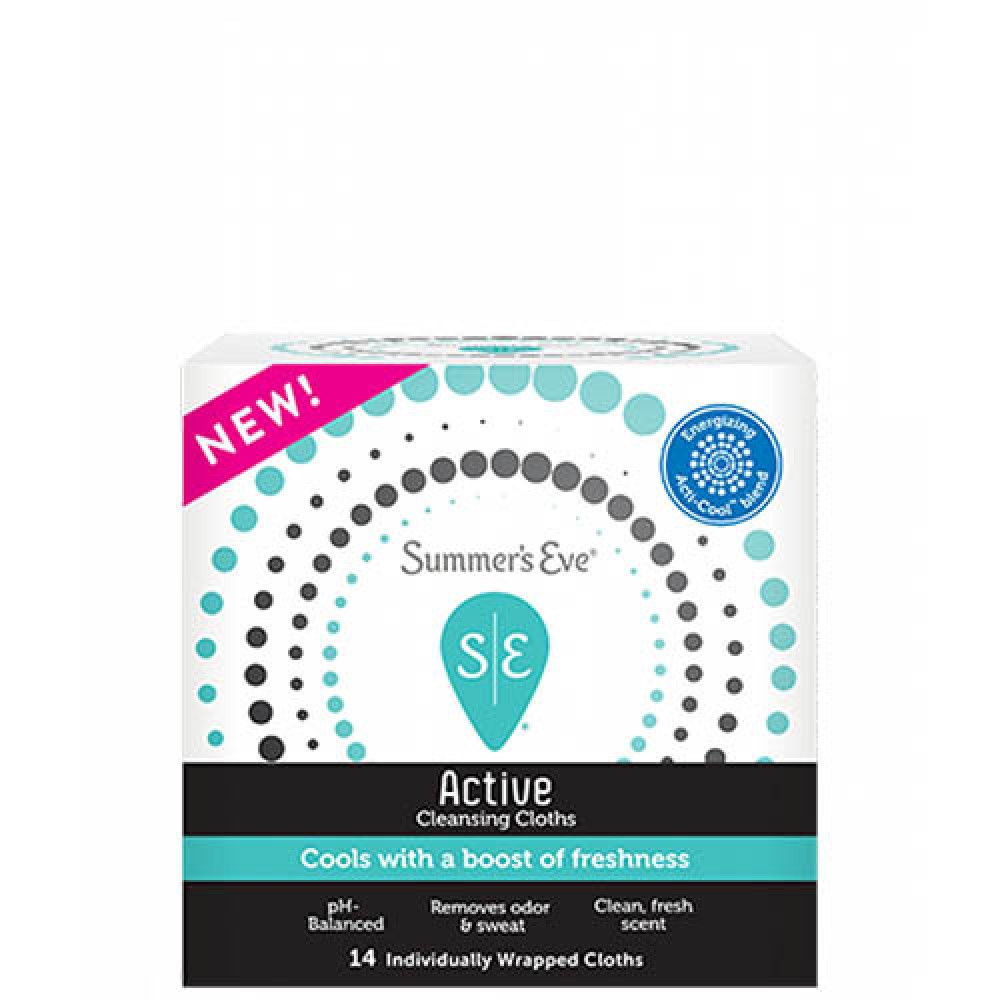 Summer's Eve Active Cleansing Cloths14PCS سمرز ايف مناديل نسائية
