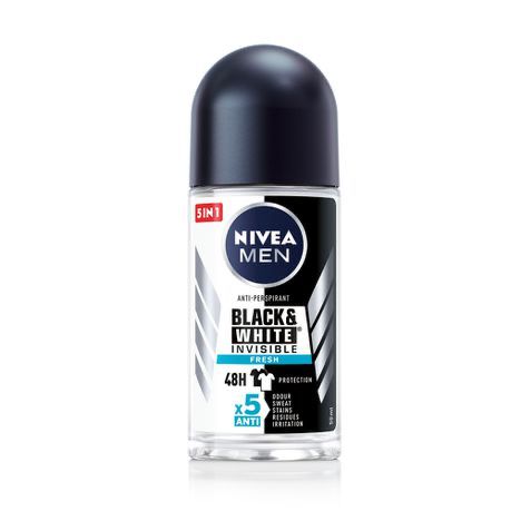 NIVEA MEN Black & White Invisible Fresh 48h Deodorant Anti-Persistent Roll - on 50ml نيفيا مزيل عرق و مضاد تعرق