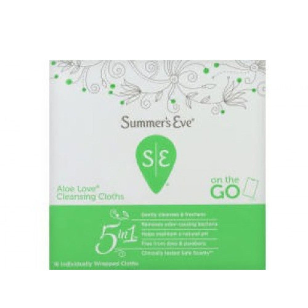 Summer's Eve Aloe Love Cleansing Cloths 16PCS سمرز ايف مناديل نسائية