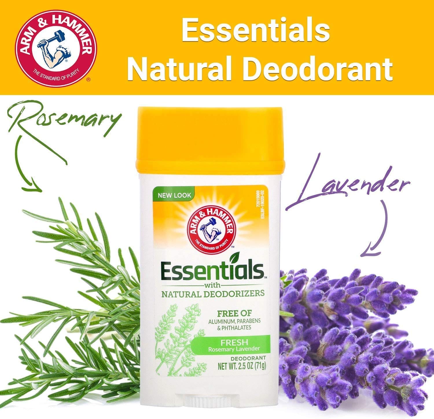 ARM & HAMMER Essentials Deodorant-Fresh Rosemary Lavender-71g آرم&هامر مزيل تعرق