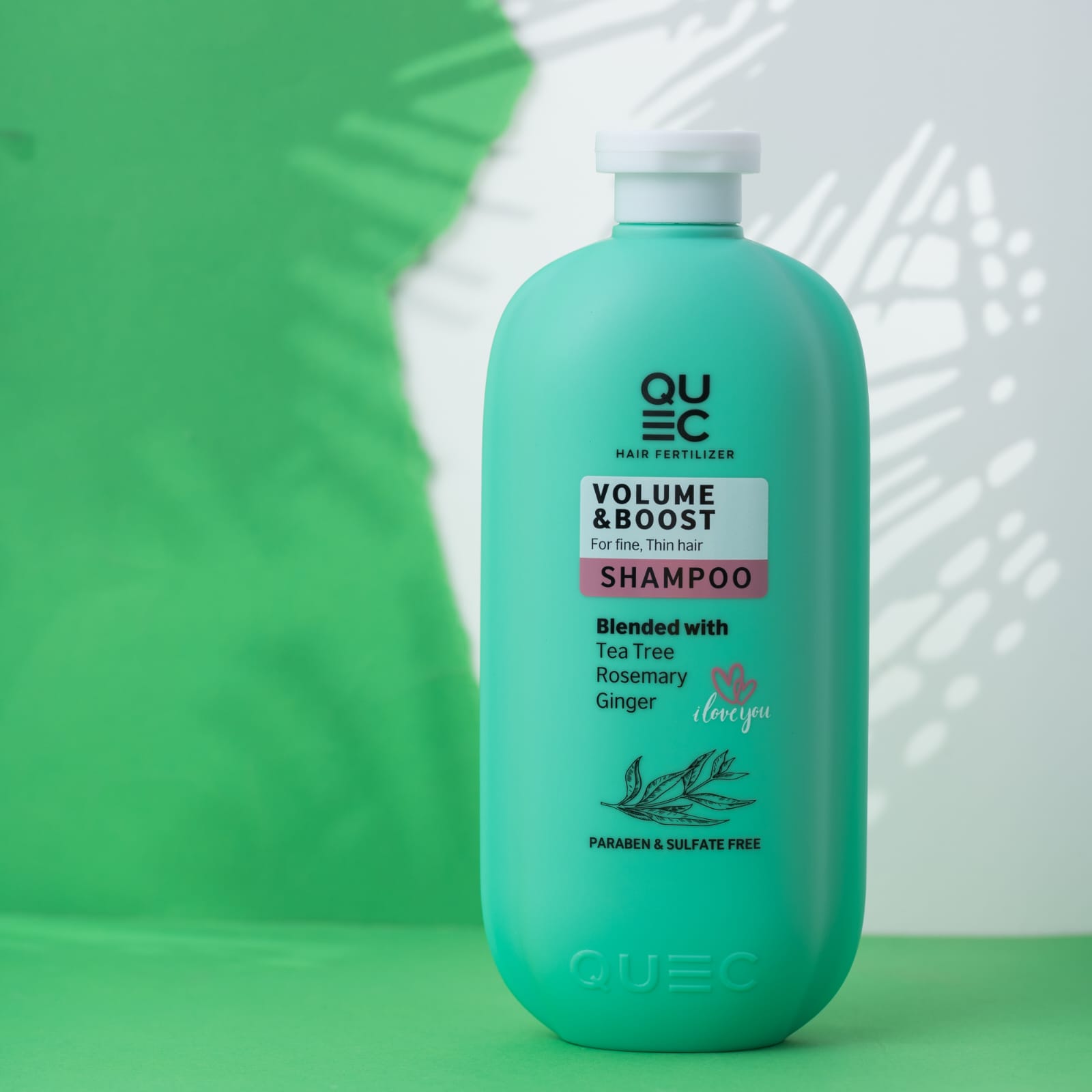 QUEC VOLUME& BOOSTK SHAMPOO شامبو الشاي الاخضر الروزماري والجنجر