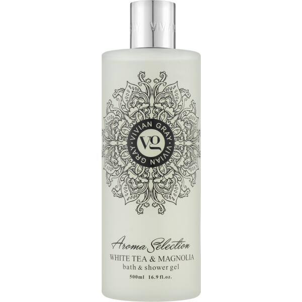 VIVIAN GRAY AROMA SELECTION WHITE TEA & MAGNOLIA BATH & SHOWER GEL 500 ML فيفيان جراي جل الاستحمام بالشاي الابيض