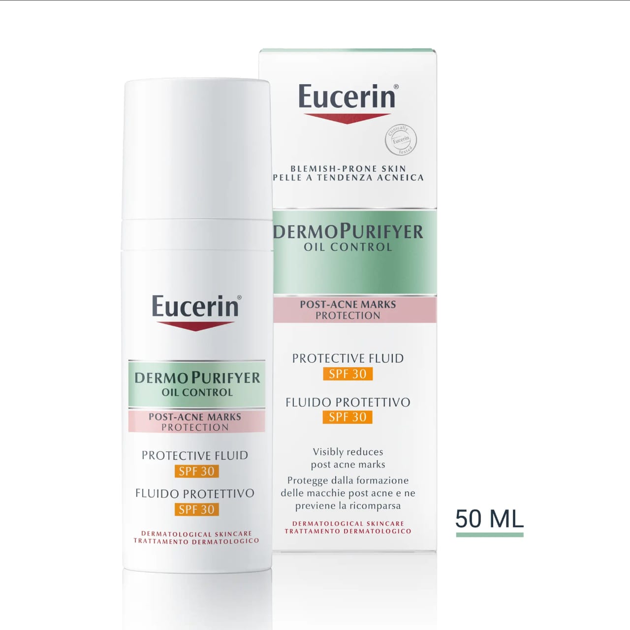 Eucerin DermoPurifyer Protective Fluid SPF 30,50ml يوسرين كريم نهاري للتصبغات و الشوائب