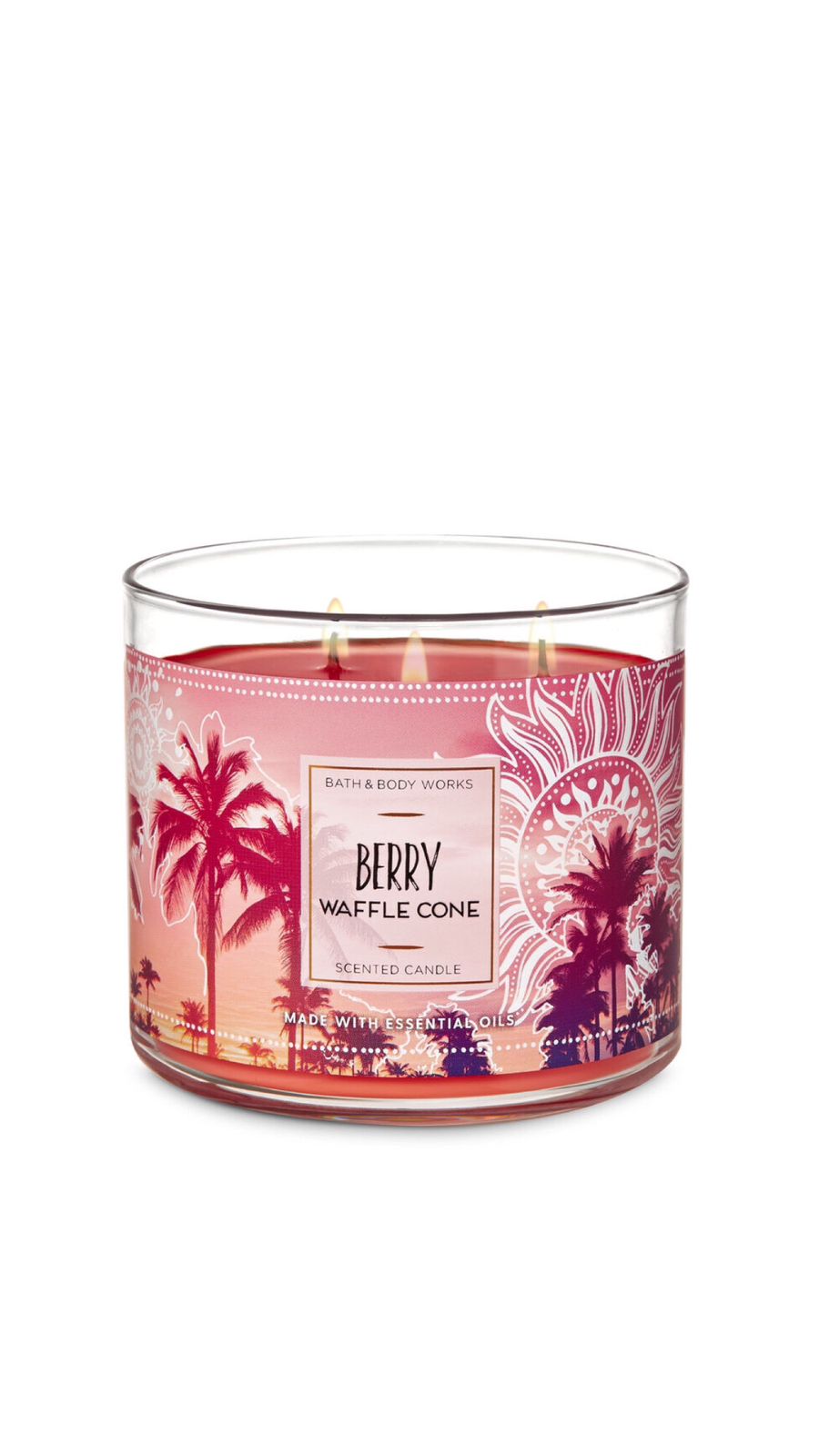 BATH AND BODY WORKS Berry waffle cone 3-Wick Candle, شموع معطرة