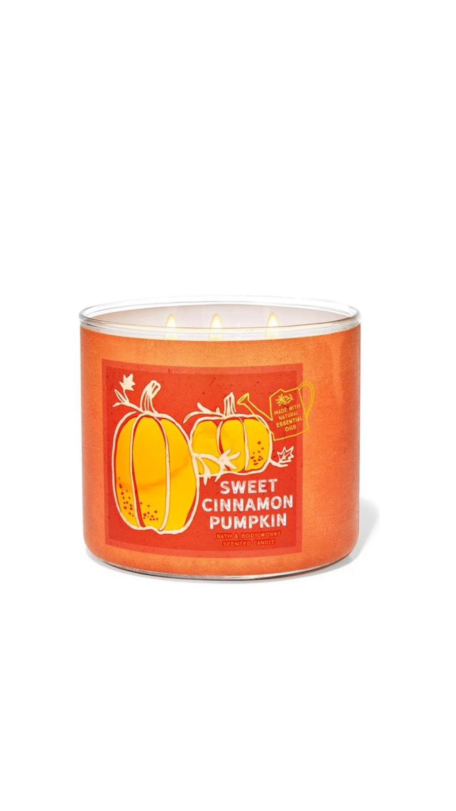 BATH AND BODY WORKS Sweet Cinamon pumpkin 3-Wick Candle, شموع معطرة