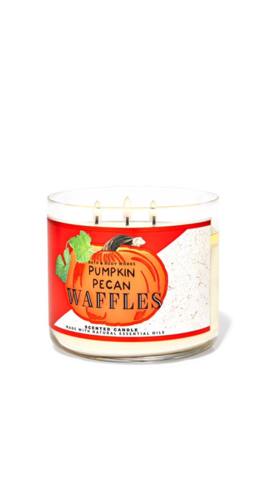 BATH AND BODY WORKS Pumpkin pecan waffles 3-Wick Candle, شموع معطرة