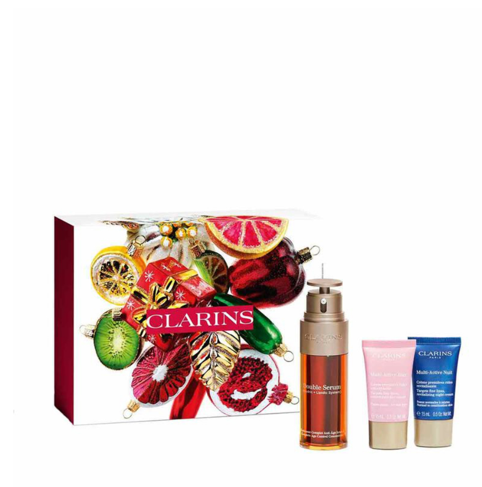 CLARINS DOUBLE SERUM & MULTI ACTIVE COLLECTION DAY CREAM set مجموعة الاصلاح وترطيب البشرة من كلارنس