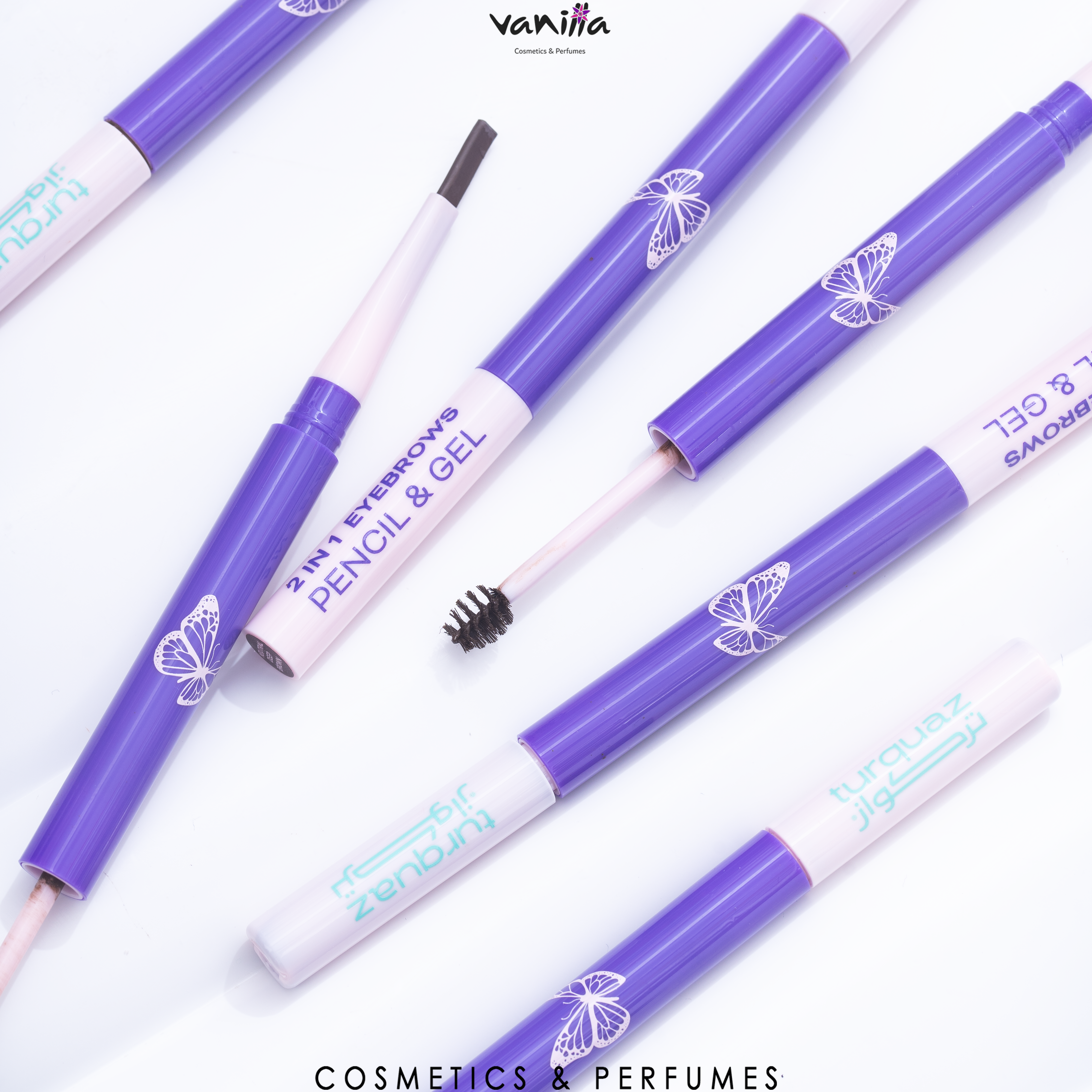 NOOR ALAZAWI 2in1 EYEBROW PENCIL & GEL نور العزاوي قلم وجل للحواجب