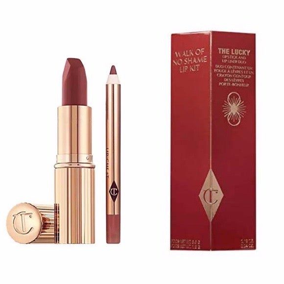 Charlotte Tilbury Walk of No Shame Holiday Lip Kit Duo - Matte Revolution Lipstick and Lip Cheat Lip Liner مجموعة شارلوت للشفاه