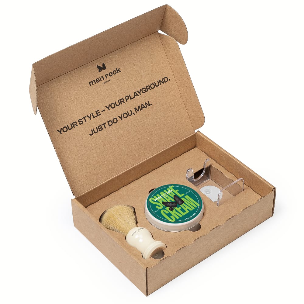 MEN ROCK THE LIFE SHAVER SICILIAN LIME ESSENTIAL SHAVING KIT, مجموعة اساسيات الحلاقة للرجال