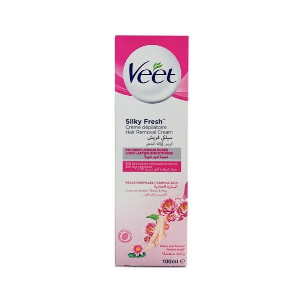 VEET SILKY FRESH CREME DEPILATOIRE PEAUX NORMALES 100 ML فيت سيلكى فريش كريم مزيل الشعر