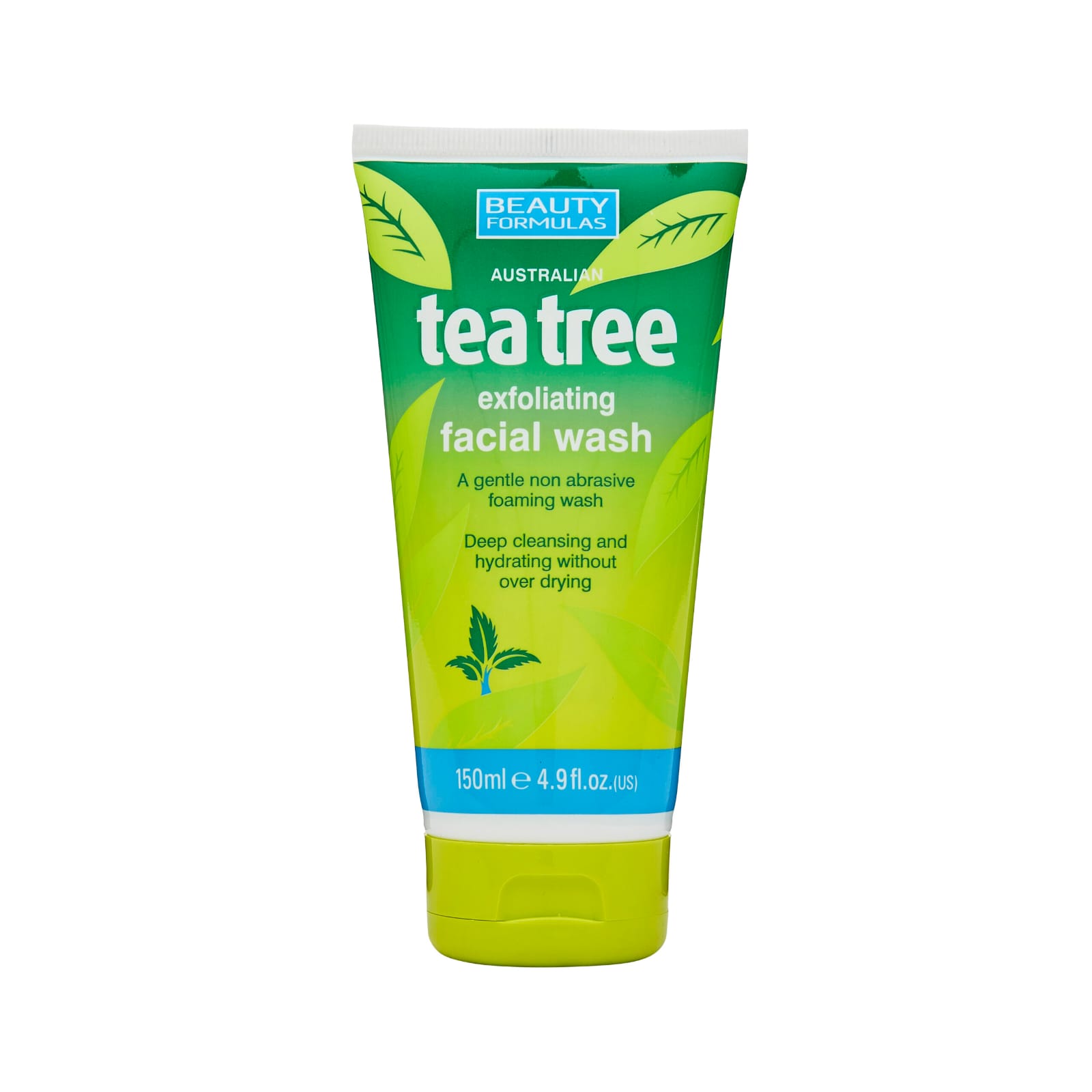 Beauty Formulas Tea Tree Exfoliating Facial FACE Wash, 150ml بيوتي فورملا غسول بشرة بالشاي الاخضر