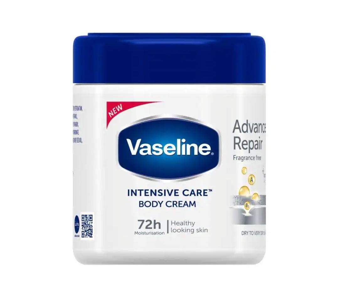 VASELINE Advanced Repair Fragrance Free Moisturising Body Cream,400ml فازلين كريم ترطيب الجسم بدون عطر