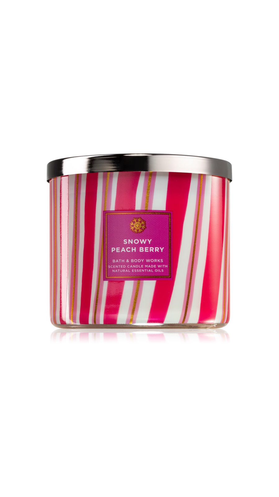BATH AND BODY WORKS Snowy peach berry candle, باث اند بدي وركس شموع معطر
