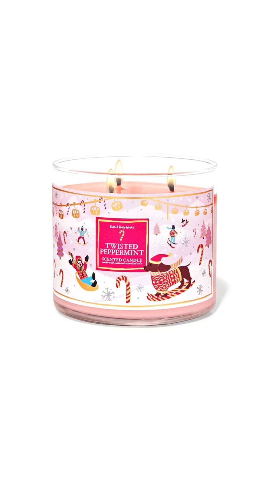 BATH AND BODY WORKSTwisted peppermint candle, باث اند بدي وركس شموع معطر