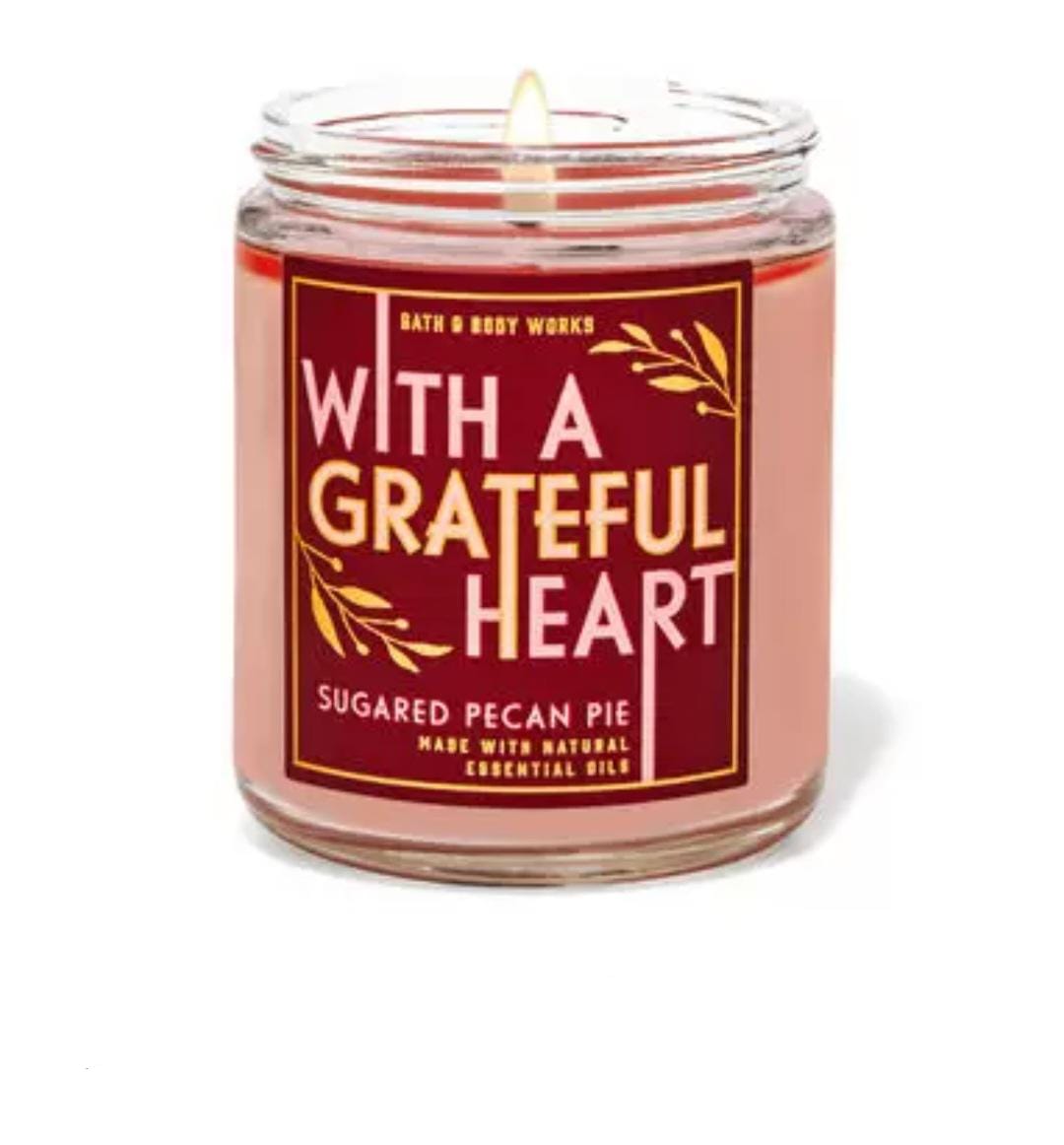 BATH AND BODY WORKS SUGARED PECAN PIE GRATEFUL HEART 1-Wick باث اند بدي وركس شمعة معطر