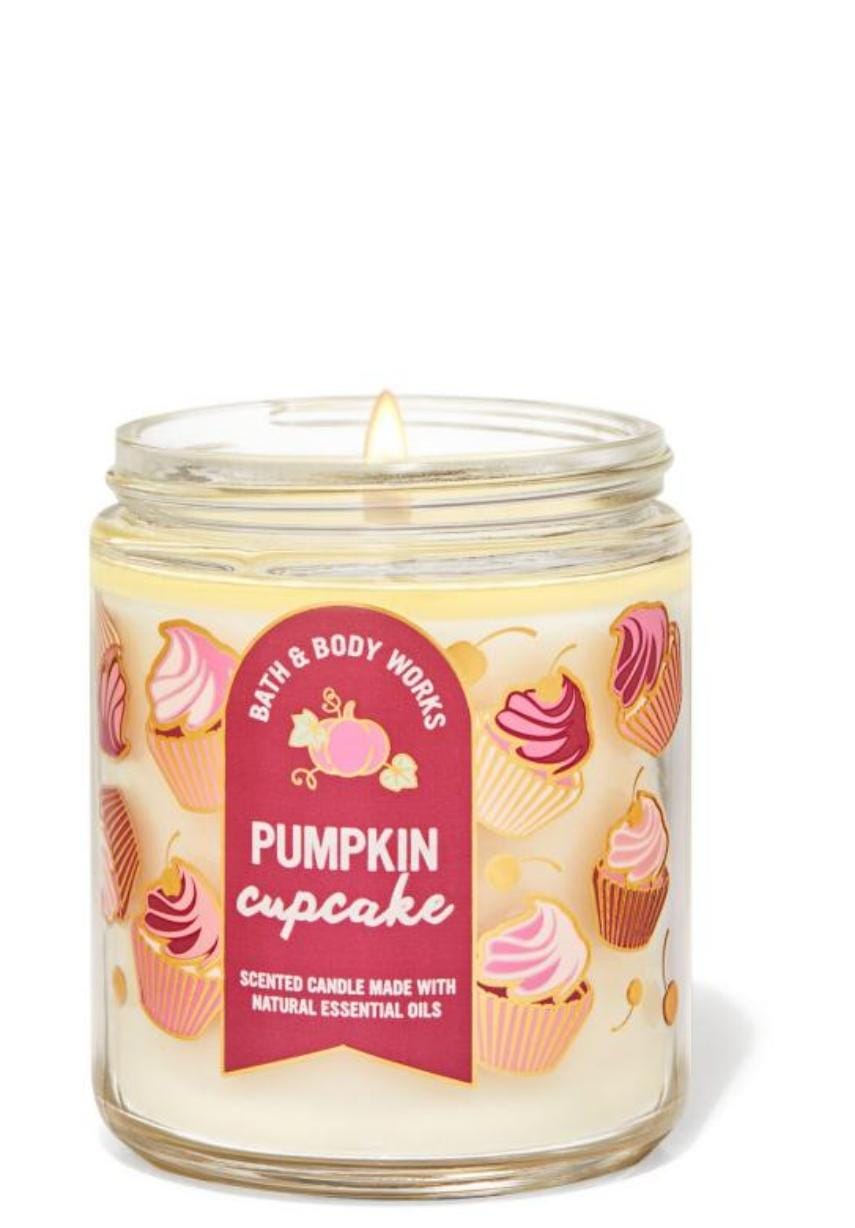 BATH AND BODY WORKS Pumpkin Cupcake 1 wick Candle باث اند بدي وركس شمعة معطرة