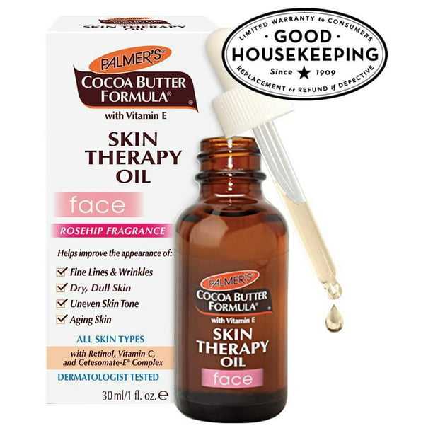 Palmer's Cocoa Butter Formula with Vitamin E Skin Therapy Oil for Face and body Rosehip Fragrance, 30ml بالمرز زيت ترطيب الوجه والجسم برائحة ثمر الورد