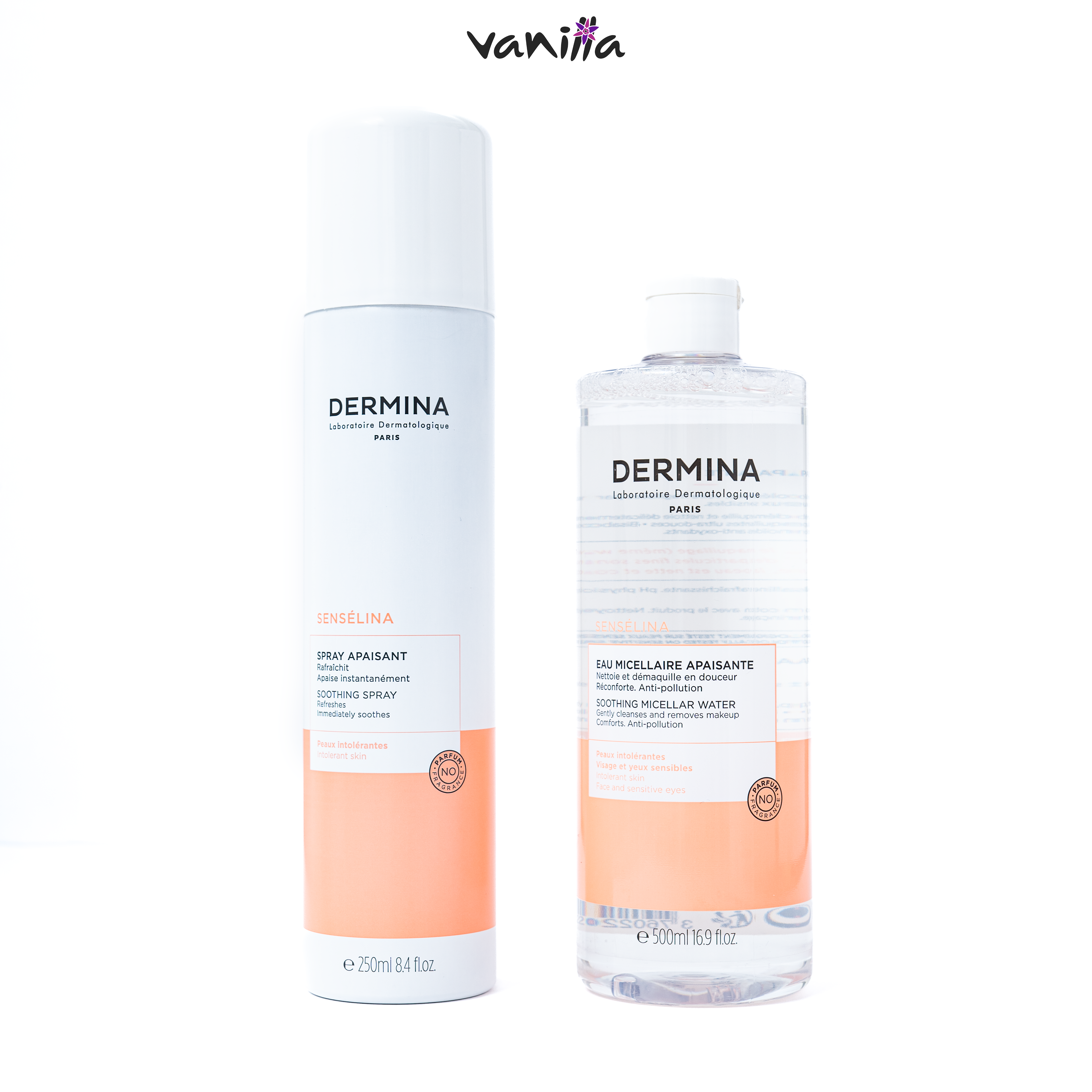 Dermina sensélina soothing micellar water + spray ديرمنا ماء ميسيلار المهدئ+ بخاخ مهدئ