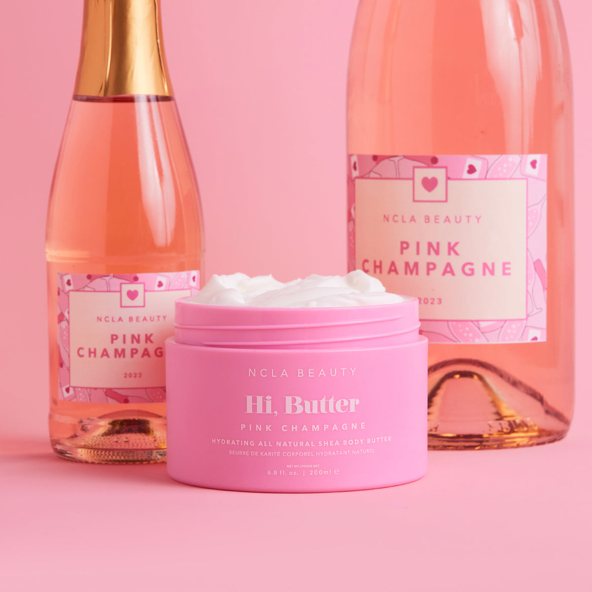 NCLA BEAUTY HI, BUTTER BODY BUTTER PINK CHAMPAGNE 200ml زبدة مرطبة للجسم بالشمبانيا الوردية