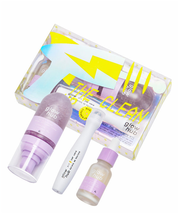 GLOW HUB THE CLEAN UP - BEAT THE BREAKOUTS TRIOكلو  هب مجموعة العناية بالبشرة