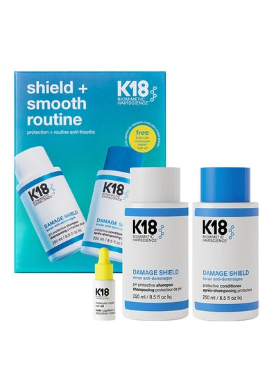 K18 BIOMIMETIC HAIRSCIENCE Shield + Smooth Routine مجموعة العناية بالشعر