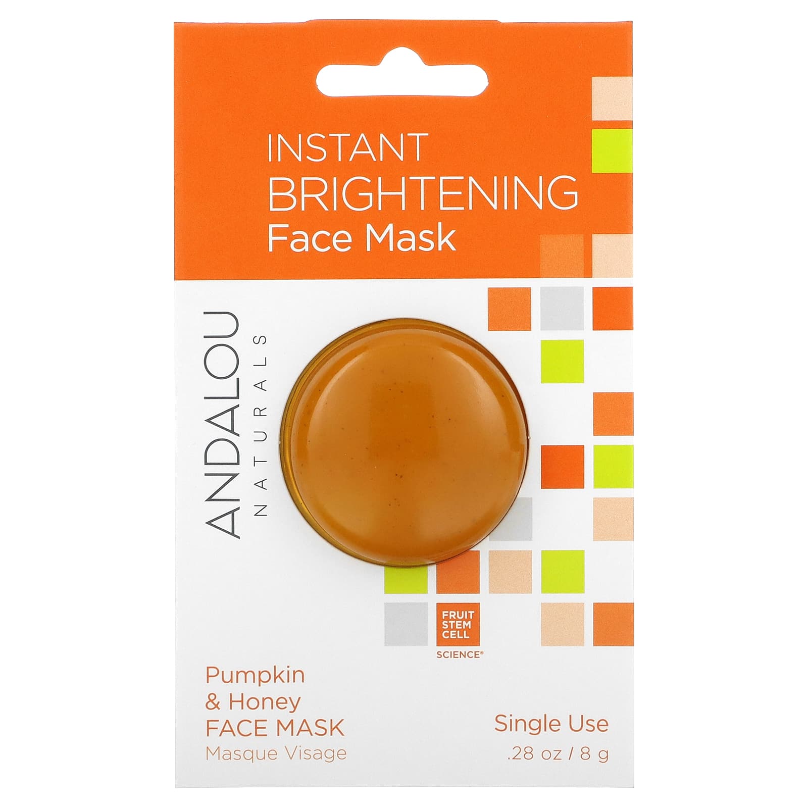 ANDALOU NATURALS Instant Brightening Beauty Face Mask, Pumpkin and Honey أندلو ماسك باليقطين والعسل للبشرة