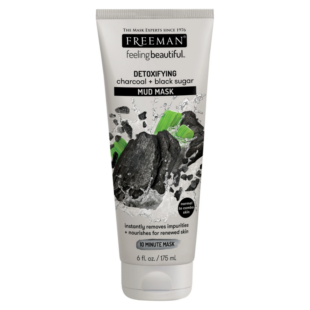 FREEMAN Detoxifying Charcoal + Black Sugar Mud Mask فري مان ماسك منقي للبشرة