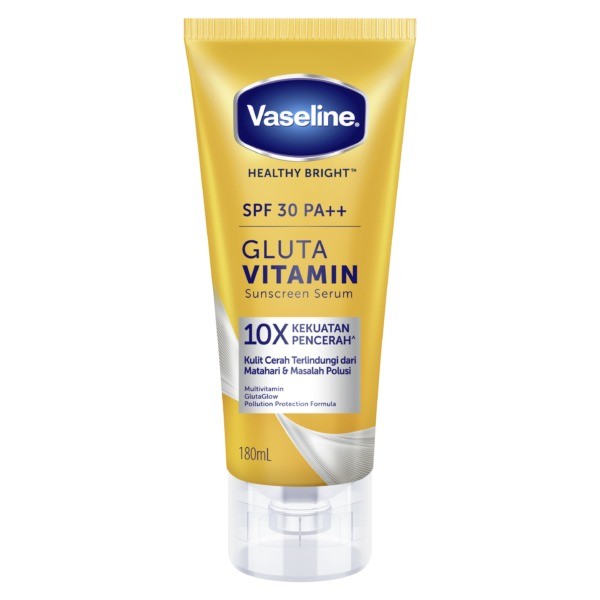 VASELINE HEALTHY BRIGHT SPF 30 PA++ GLUTA VITAMIN SUNSCREEN SERUM 180ml فازلين هيلثي برايت سيروم الحماية من أشعة الشمس للجسم