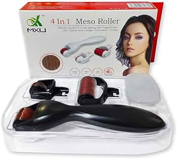 Meso roller Derma Roller 4 in 1 Skin Care Set مجموعة ديرما رولر 4 في 1 للعناية بالبشرة
