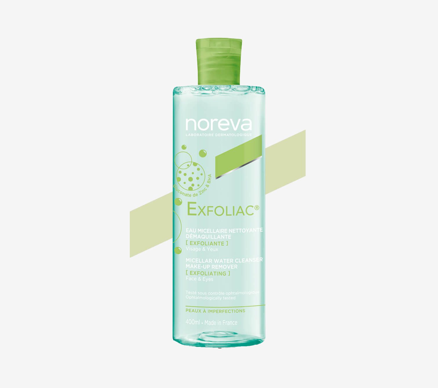 NOREVA EXFOLIAC  Exfoliating Micellar Water Cleanser & Make-Up Remover 400ml نوريفا غسول منظف ​​ماء ميسيلار المقشر ومزيل المكياج
