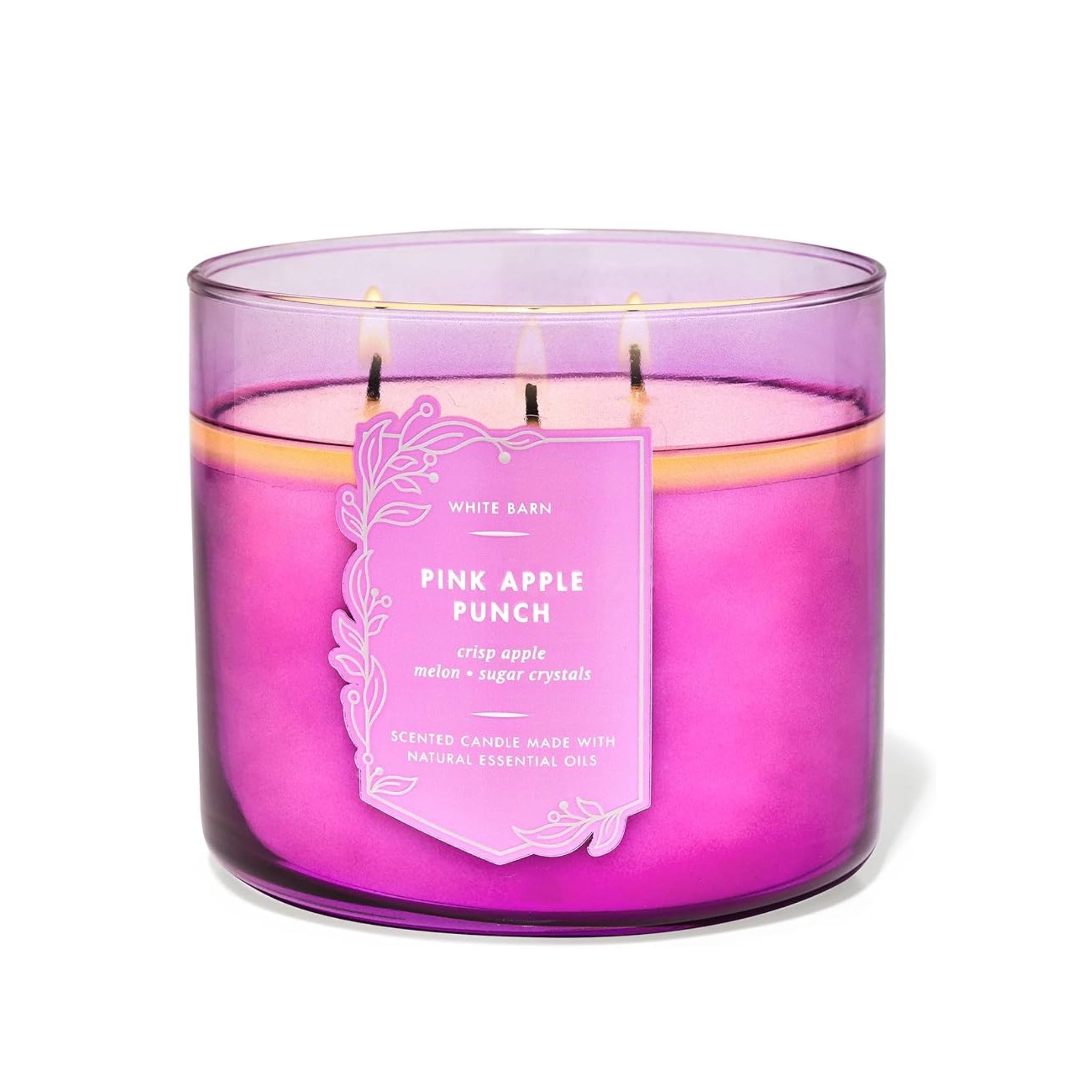 Bath and Body Works, White Barn 3-Wick PINK APPLE PUNCH باث اند بادي شمعة معطرة