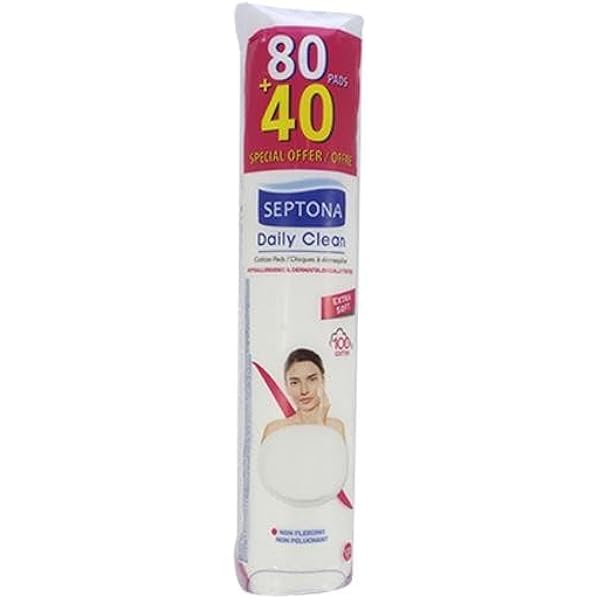 SEPTONA Daily Clean Duo Round cotton pads 120pcs شرائح قطن للبشرة