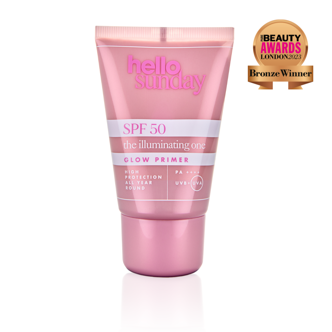 HELLO SUNDAY The Illuminating One SPF 50 Glow Makeup Primer with Mica Particles  هيلو سنداي برايمر بعامل حماية من الشمس مع جزيئات الميكا