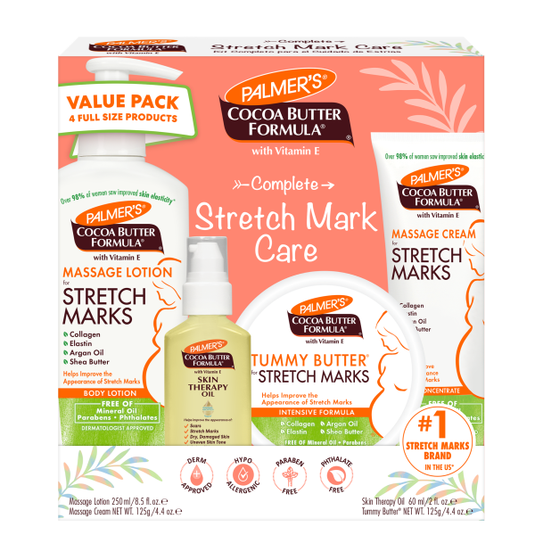 PALMER’S Complete Pregnancy Stretch Mark Care Kit مجموعة العناية الكاملة بعلامات تمدد الجلد أثناء الحمل