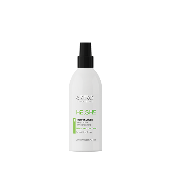 6ZERO HE.SHE – THERM SCREEN Smoothing thermoprotective spray 200ml تنعيم رذاذ الحماية الحرارية