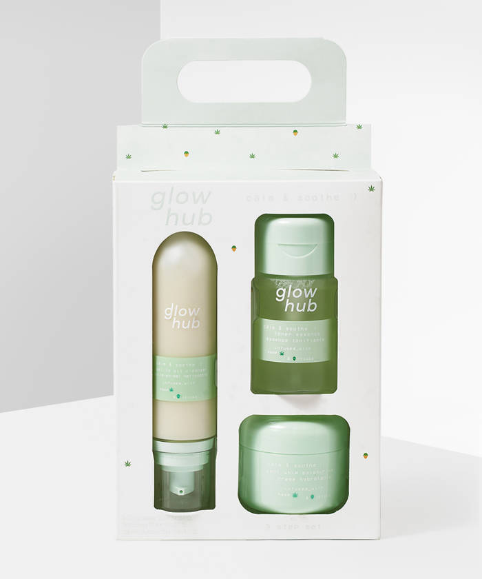 GLOW HUB  CALM & SOOTHE 3-STEP SET كلو هب سيت العناية بالبشرة