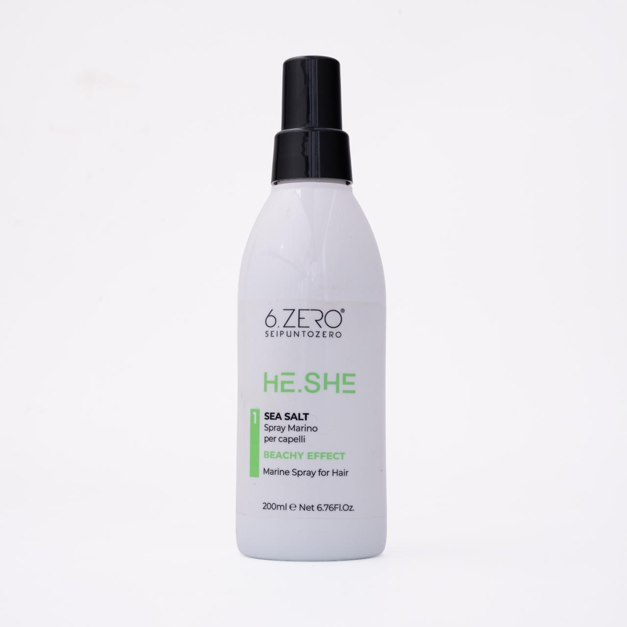 6ZERO HE.SHE – SEA SALT Beachy effect marine spray for hair 200ml رذاذ بحري  للشعر