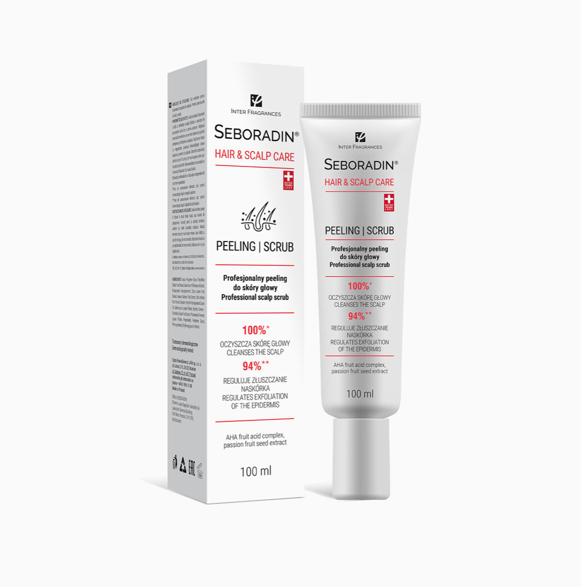 Seboradin Enzyme Scalp Scrub Peeling Exfoliator With AHA Exfoliating Scalp Treatment 100ml مقشر لفروة الرأس بإنزيم سيبورادين مع علاج مقشر لفروة الرأس بحمض ألفا هيدروكسي (AHA)
