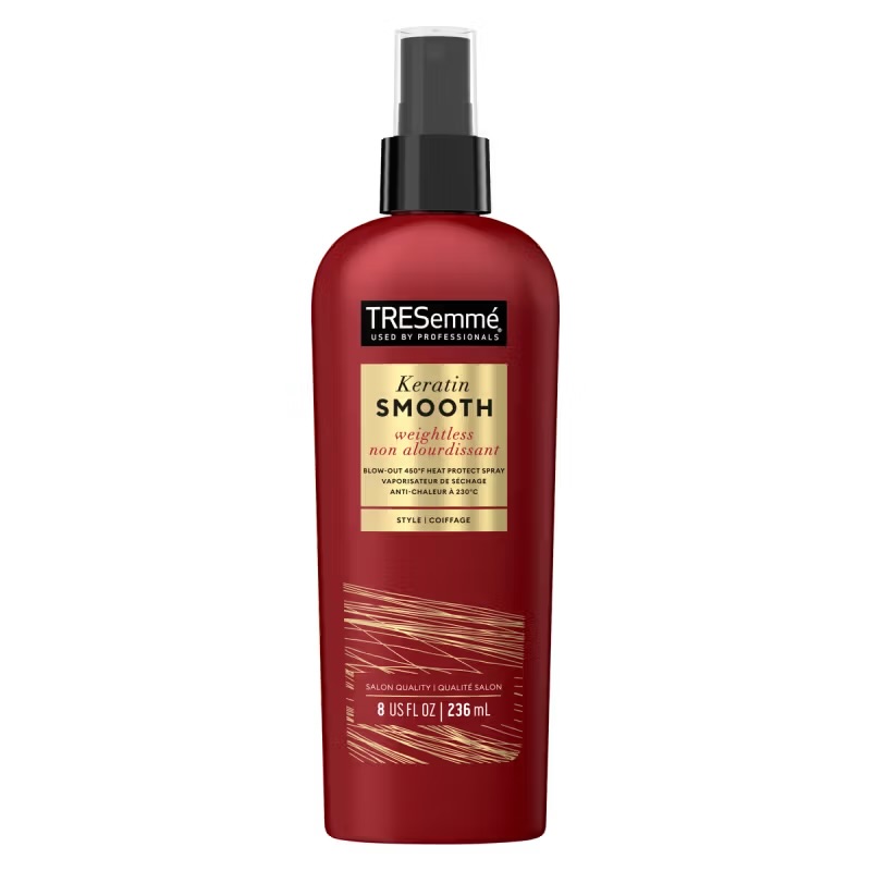 TRESEMMÉ KERATIN SMOOTH WEIGHTLESS BLOWOUT HEAT PROTECTION SPRAY 236ml تريسيمي كيراتين ناعم وخفيف الوزن، رذاذ للحماية من الحرارة