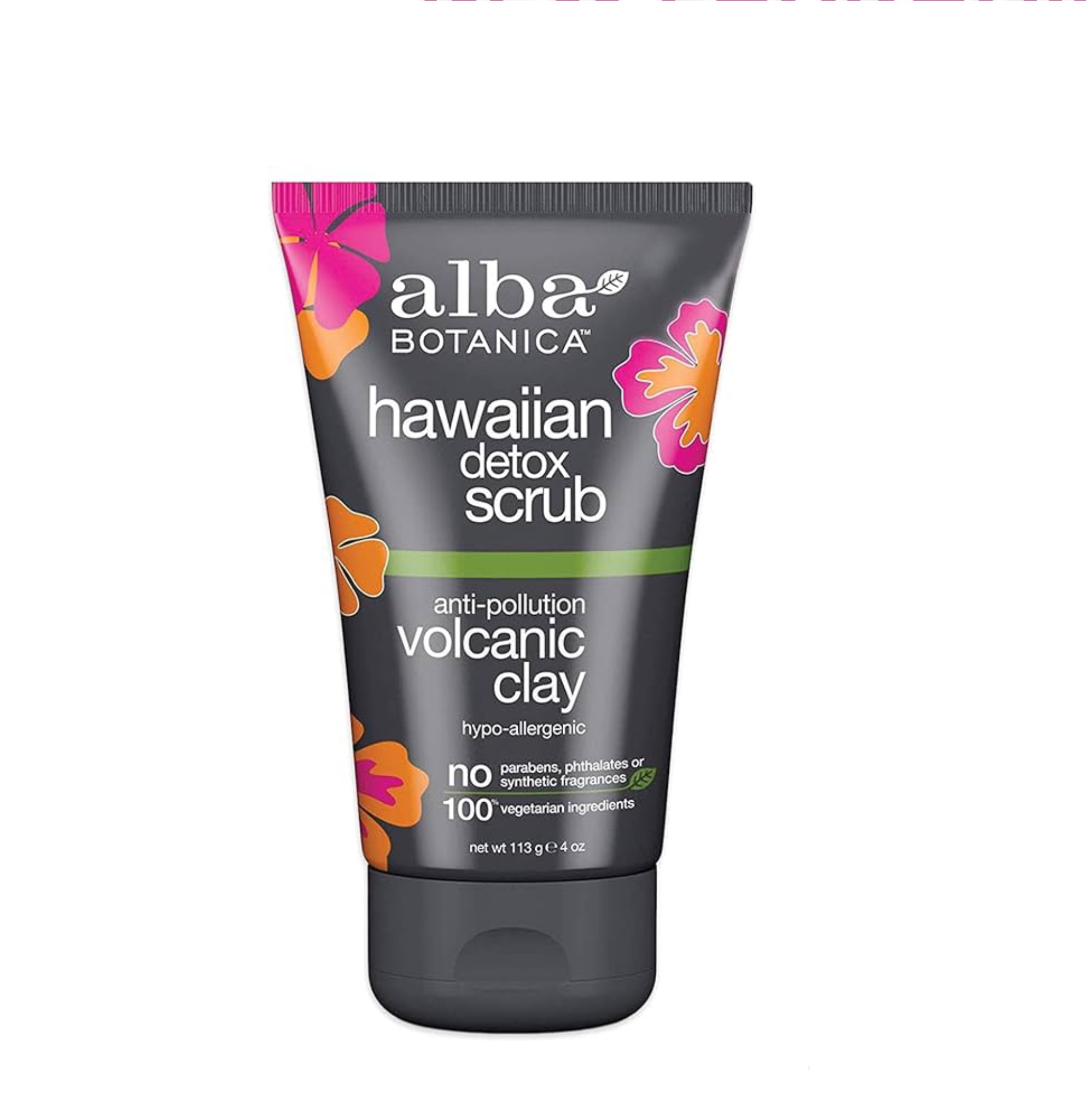 Alba Botanica Hawaiian Detox Scrub, Anti-Pollution Volcanic Clay البا مقشر منقي