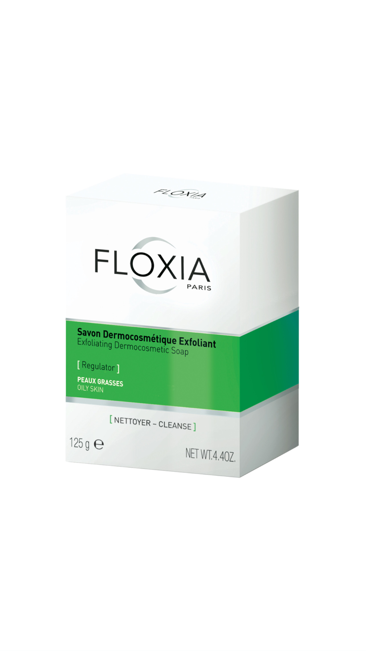 FLOXIA Exfoliating Dermocosmetic Soap – 125g فلوكسيا صابونة مقشرة للبشرة الدهنية